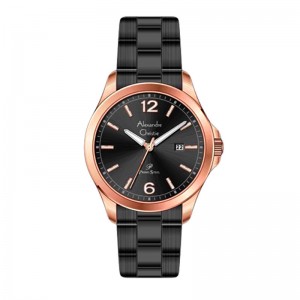 Alexandre Christie AC 1029 Rosegold Black Steel Man MDBBRBA
